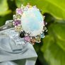 Ethiopian Opal Multi-Tourmaline Solitaire Ring Image 6