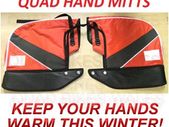 Quad Bike Handle Bar Mitts Gloves RED Mittens ATV HD