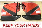 Quad Bike Handle Bar Mitts Gloves RED Mittens ATV HD
