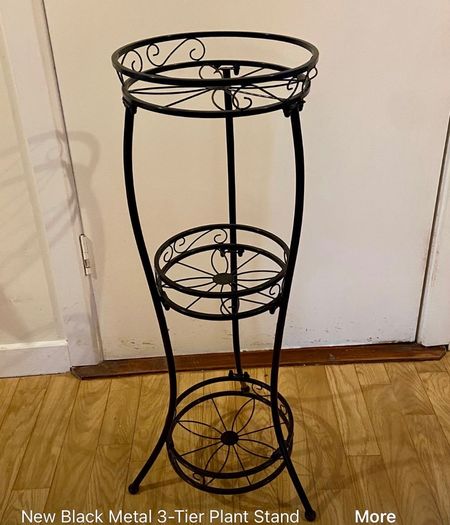 New Black Metal 3-Tier Plant Stand