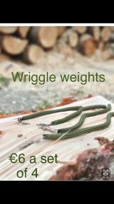 Sets of 4 wriggle weights for salmon and trout fishing