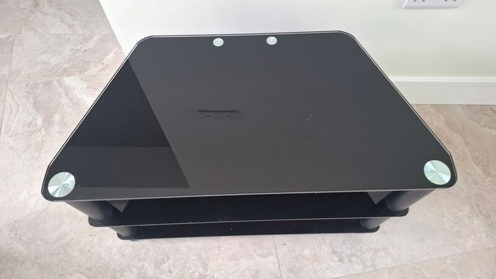 Black Glass Television Stand