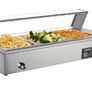 Buffet Food Warmer Stainless Steel 3 Pans with Glass Shield Commercial Countertop Bain Marie 220v Image 3