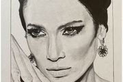 Jennifer Lopez Pencil Drawing