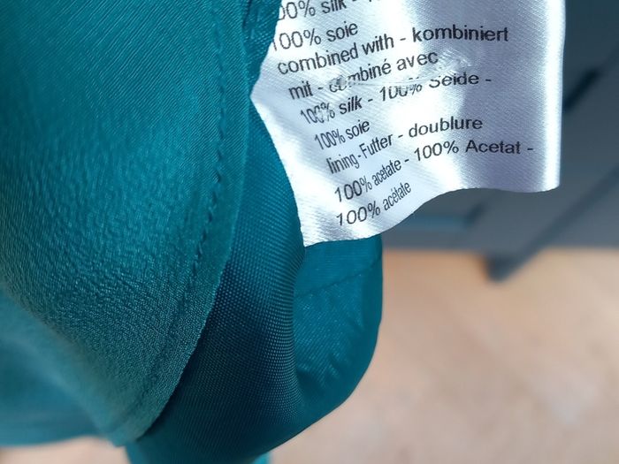 Turquoise knee length silk dress