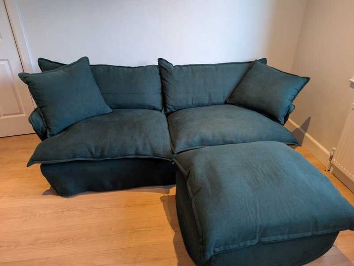 Maker & Son Song Sofa with Footstool - Topaz