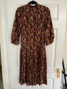 An elegant dress in floral print