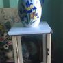 Enamelware and metal industrial style stool Image 5