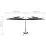 Double Parasol with Steel Pole Anthracite 600 cm Image 8