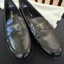 Women Prada Brushed Leather Loafers Image 5
