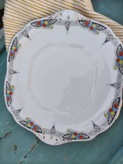 Vintage cake plate & 6 tea plates