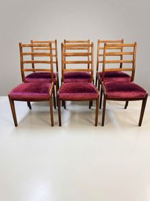 Set of Six G Plan Fresco Teak Ladder Back Dining Chairs
