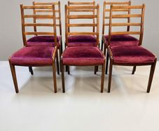 Set of Six G Plan Fresco Teak Ladder Back Dining Chairs
