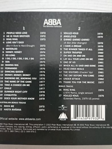 ABBA - The Definitive Collection. 2 CD.