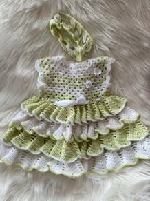 Beautiful handmade crochet baby dress