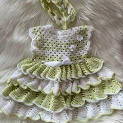 Beautiful handmade crochet baby dress