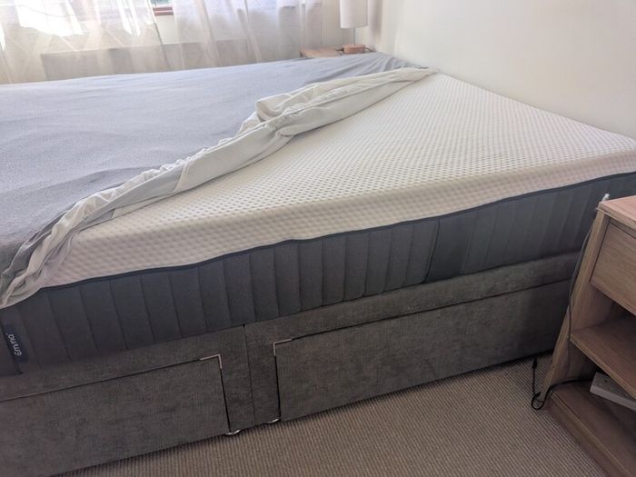 Complete Bed Set: Emma Mattress + JYSK Storage Base + 2 Lockers and Touch Lamps