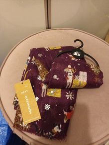 Wine christmas ladies scarf from Next