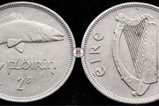 [#2184] - Ireland 1959 | Irish 2s | Irish Florin | Salmon | KM.15a | High Grade