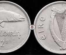 [#2184] - Ireland 1959 | Irish 2s | Irish Florin | Salmon | KM.15a | High Grade