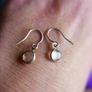 Vintage Sterling Silver Moonstone Earrings, Gemstone Image 4