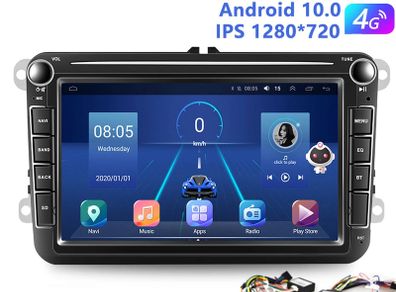 2 Din Car Radio Android 10.0 For VW Volkswagen Golf/Polo/Passat b7 b6 SEAT leon Skoda 8" inch GPS Wifi 4G
