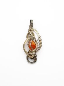 Vintage 925 Sterling Silver & Carnelian Artisan Pendant
