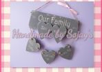 Our Family handmade plaque personalised
