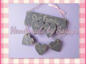 Our Family handmade plaque personalised
