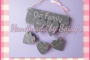 Our Family handmade plaque personalised