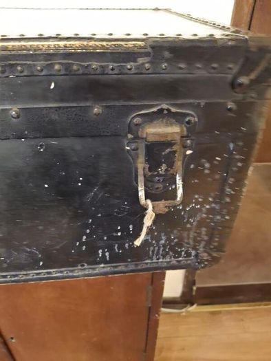Victorian leather-covered trunk