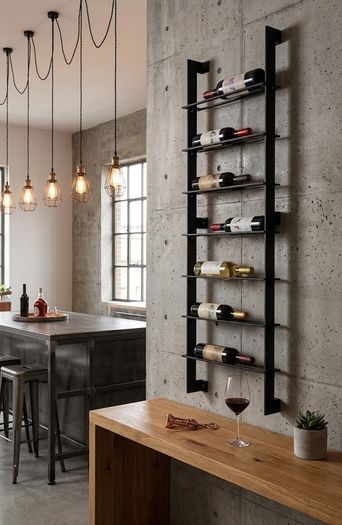 The SOMMELIER Bespoke Wall Wine Rack | Modern 7-Bottle Display