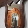 Antique French Oak Wall Coat Rack with Mirror Image 5