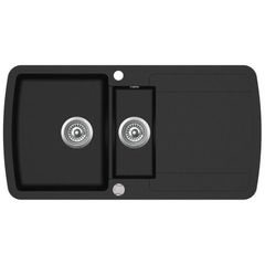 Granite Kitchen Sink Double Basin Black