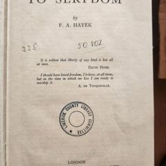 The Road To Serfdom. By F. A. Hayek. Rare. 1945 Edition Hardback In Good Condition.  See Photos For Same.
