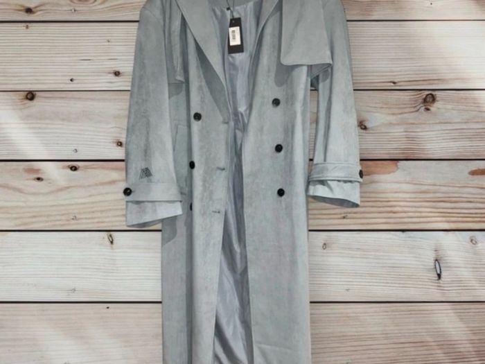 4th Arq BODHI Suede Trench Coat Smoky Blue