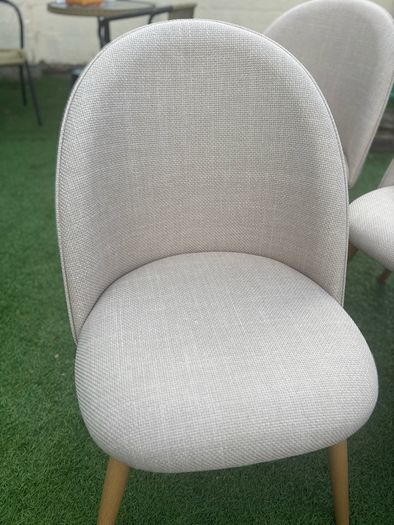 6 x Beige Fabric Dining Chairs