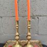 2 x Antique brass Candle Stands Image 7