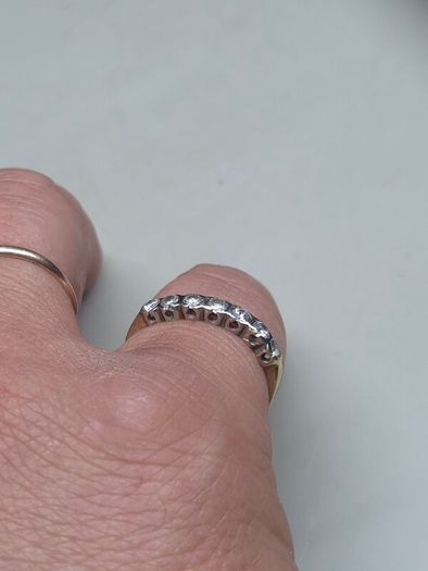 Vintage 9ct Gold Seven Stone Half Eternity Ring Size 61