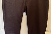 Marks &amp; Spencer Ladies Faux Leather Brown Slender Ankle Grazer Trousers, Jeans. Size 14 Medium. Slight Stretch. In Excellent Condition
