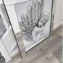 Large Mirrrored Frame Cherub Wall Art Image 3