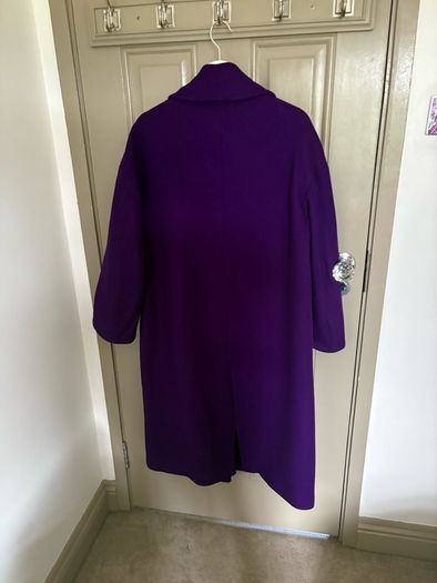 New Zara oversized wool mix coat in deep purple