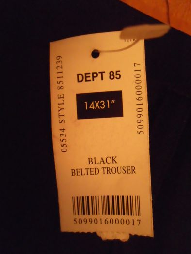 Black Trousers with Belt BNWT