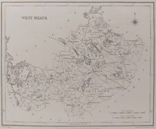 Westmeath 1837 Antique Map Including Baronies