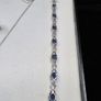 Sterling Silver 925 Navy Blue CZ Necklace Bracelet Earrings Jewelry Set Image 9