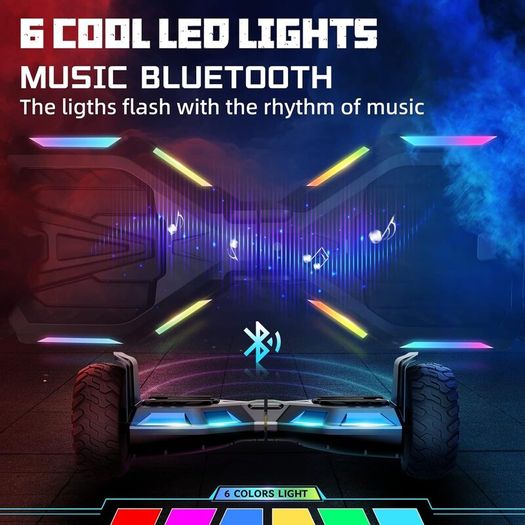 Hoverboard 10 Inch Electric Scooter All-terrain Two Wheels Self-Balancing Hoverboard Balance Skateboard Bluetooth+Remote Key+Bag