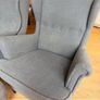 2 x Strandmon Ikea Chairs & Footstool Grey Image 4