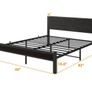 King Size Bed Frame with Wooden Storage Headboard, Metal Bed Frame King Size Bed Base/Mattress Foundation, Enhanced Support Noise Free, Black Image 9