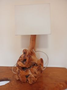 Burrell Root Unique Wooden Sculptural Table Lamp