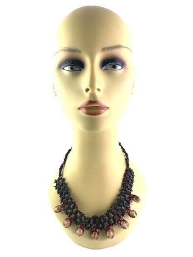 Vintage Tribal Necklace With Seeds And Shells